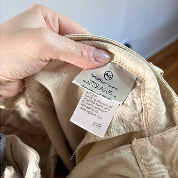 AG Adriano Goldschmied tan khaki slim straight pants size 31 women’s - Picture 5 of 6